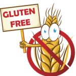 clip art of a grain holding up a gluten free sign